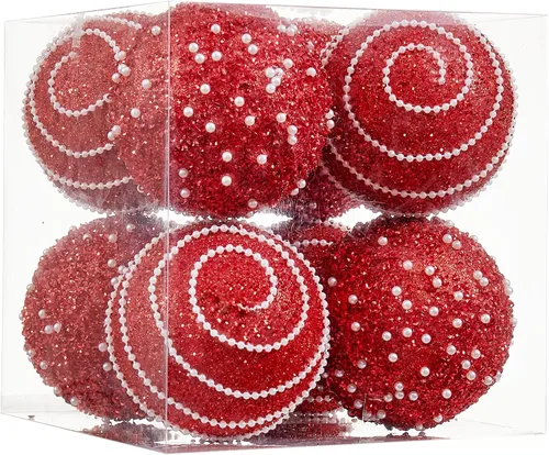 Vista 11 de Adornos de bolas de Navidad dorados, adornos de bolas de Navidad decoraciones irrompibles de plástico colgantes perlas para fiestas de Navidad