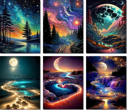 Vista 12 de Meothan - Paquete de 12 kits de arte de diamantes 5D para adultos, de animales, cristales redondos, para regalo o para decoración del hogar de 12 x