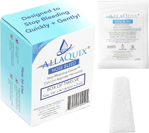 Vista 9 de Tapón de sangrado nasal – Tapones de gasa hemostáticos hechos con alginato de calcio (caja de 12) – Alivio rápido para hemorragias nasales
