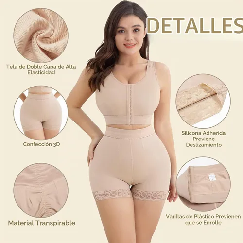 Vista 5 de KELLYLEE Pantalones cortos de ropa interior con control de abdomen para mujer, de cintura alta, moldeadores de glúteos, pantalones cortos beige