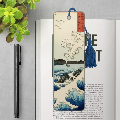 Vista 2 de Hiroshige - El Mar en Satta marcapáginas de primera calidad de Stationery