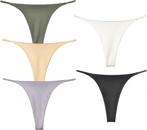 Vista 36 de Tanga de encaje sin costuras para mujer, ropa interior de cintura alta con tiras en G Serie 010-leopardo