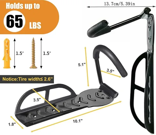 Vista 2 de Soporte de pared Eletric para scooter, ganchos para interiores, garaje, cobertizo, soporte de gancho vertical para bicicleta, scooter eléctrico