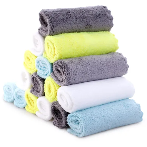 Vista 10 de Cute Castle Toallas ultrasuaves para bebé, paquete de 16 unidades, 9 x 9 pulgadas, suaves con la piel sensible para cara y cuerpo, felpa, ropa