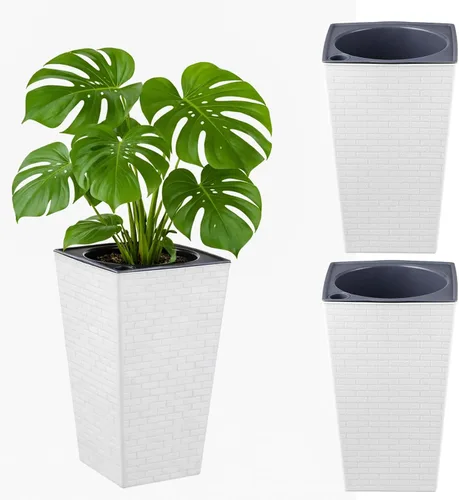 Vista 10 de Paquete de 2 macetas de riego automático de 10.7" x 6.9" para plantas de interior, macetas violetas de riego automático, macetas de flores