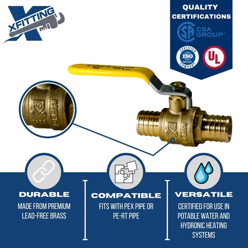 Vista 5 de XFITTING 2 piezas de válvula de bola Pex de 1 pulgada, 23-1-1 = 2X (2 paquetes)