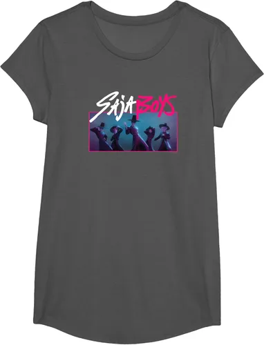 Vista 37 de Camiseta Oficial de KPop Demon Hunters Saja para Niños Negro