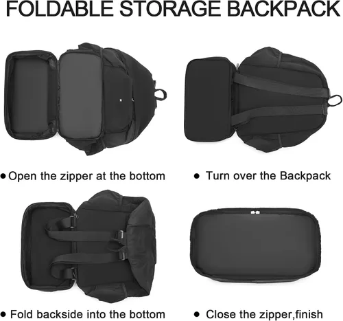 Vista 5 de seyfocnia Mochila de gimnasio, pequeña bolsa de gimnasio con compartimento para zapatos, mochila de viaje ligera y expandible para entrenamiento