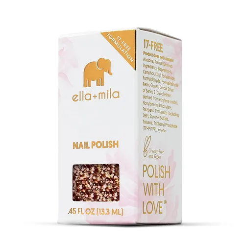 Vista 9 de ella+mila Profesional, de Secado Rápido, Esmalte de Uñas Oro de Larga Duración y Resistente a las Astillas (Drippin' Gold - 0.45 fl oz) 17-free
