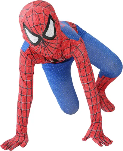Vista 3 de CaoKaien Traje de superhéroe para Halloween disfraz de elastano disfraz de cosplay azul talla XL
