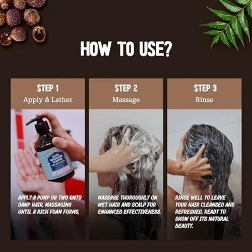Vista 6 de Neem & Reetha Haircare Set - Champú y acondicionador hidratante, espesante, nutritivo, remedio herbario para cuero cabelludo seco y hebras, fórmula