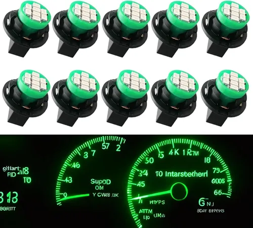 Vista 14 de T10 194 168 Bombillas LED para instrumentos de tablero azul con enchufe de bloqueo giratorio, extremadamente brillante, panel de instrumentos T10