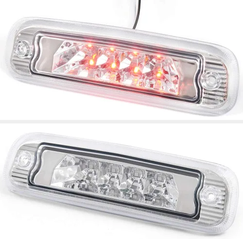 Vista 8 de CHEDA Tercera luz de freno 3D, compatible con Jeep Cherokee 1997-2001, lente cromada, carcasa LED, lámpara de carga trasera, barra trasera