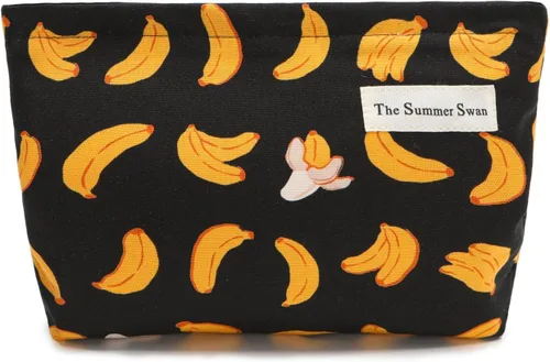 Vista 16 de The Summer Swan Bolsa de maquillaje estética grande Bolsa de maquillaje floral Embrague de medio día Bolsa de kit de período Bolsa