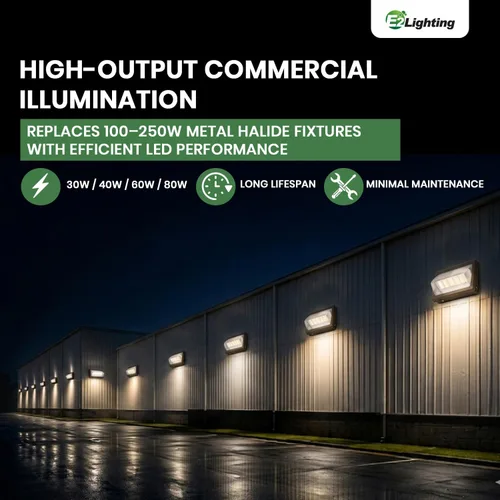 Vista 4 de E2 LIGHTING 80W, 60W no paquete de la pared del corte LED, respaldo