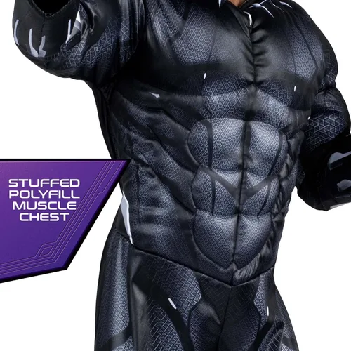 Vista 5 de Marvel - Disfraz de pantera negra para niños, disfraz de superhéroe para Halloween, con licencia
