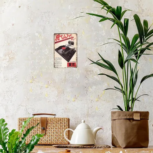 Vista 4 de Cartel de hojalata para fotografía de moda, póster de música retro, decoración estética de habitación de los años 90, letrero de metal para bares