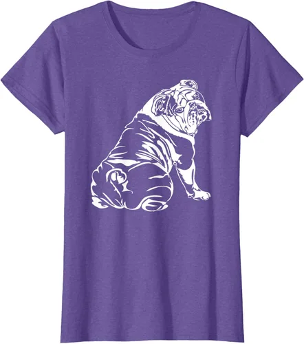 Vista 21 de Gracioso Bulldog Inglés playera perro Hund playera regalo, Azul (Heather blue)