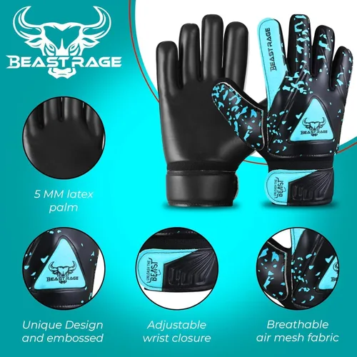 Vista 2 de BEAST RAGE Guantes de portero para niños con soporte de agarre, guante de fútbol juvenil, guante de fútbol para niños, guante de fútbol para niños