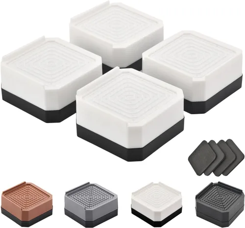 Vista 10 de EclatBain Elevadores rectangulares para cama, elevadores de muebles rectangulares de alta resistencia, con bloques ajustables de elevación de hasta