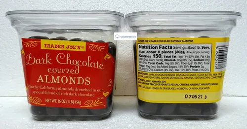 Vista 2 de Trader Joe's - Almendras cubiertas de chocolate oscuro, 16 onzas, 16.40 oz (dos tubos)