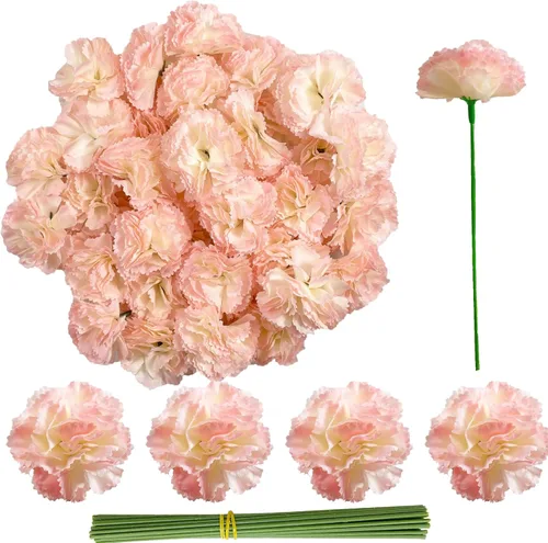 Vista 7 de Cabezas de flores de caléndula a granel, 50 unidades, flores artificiales de caléndula de seda para decoración del hogar, Diwali, corona