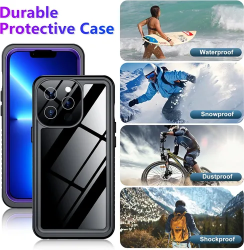 Vista 119 de Temdan - Funda impermeable diseñada para iPhone 12, protector de pantalla y cámara integrado IP68 bajo el agua, cuerpo completo, a prueba de caídas