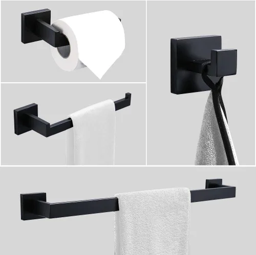Vista 5 de Ralbay Moderna lámpara LED negra de 40 pulgadas, juego de baño todo en uno de 5 piezas, aluminio esmerilado de 38 W para accesorios de iluminación