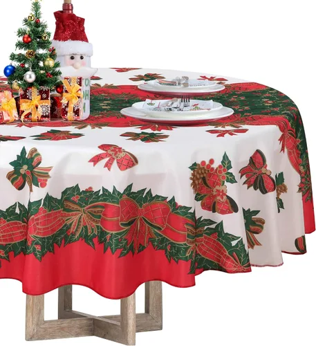 Vista 14 de Lushvida - Mantel rectangular, mantel de microfibra a prueba de derrames de aceite y resistente al agua
