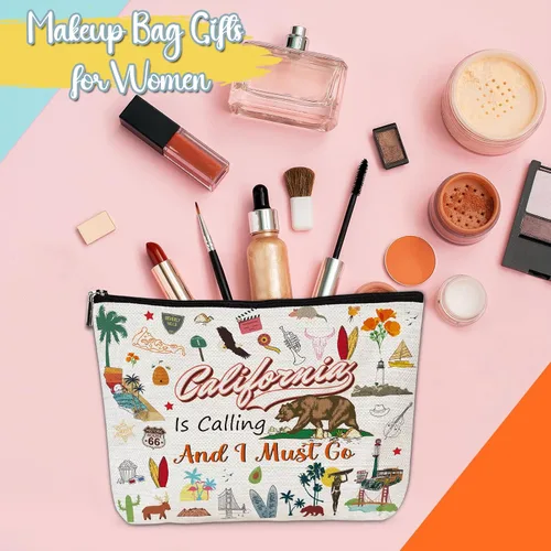Vista 4 de Artículos de viaje esenciales Recuerdos Regalos - Bolsas de maquillaje, neceser de cosméticos y artículos de aseo de regalo para mujeres, niñas