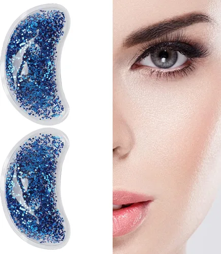Vista 8 de Paquete de hielo de gel para ojos, ojos de gel reutilizable, almohadilla de enfriamiento de ojos, parche para ojos fríos y calientes, parches debajo