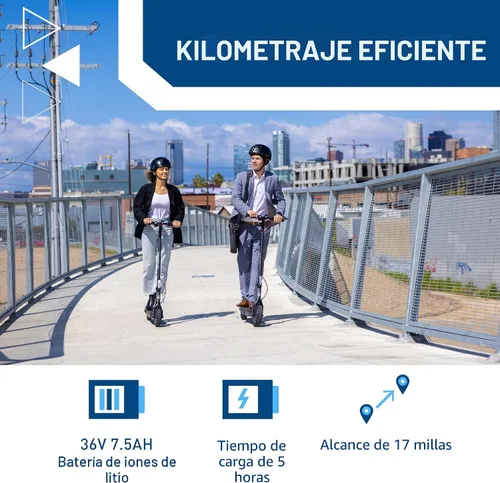 Vista 2 de Hiboy Scooter eléctrico, neumáticos de 8.5 pulgadas, hasta 17 millas de alcance, motor de 350W y 19 MPH, scooter eléctrico plegable y portátil