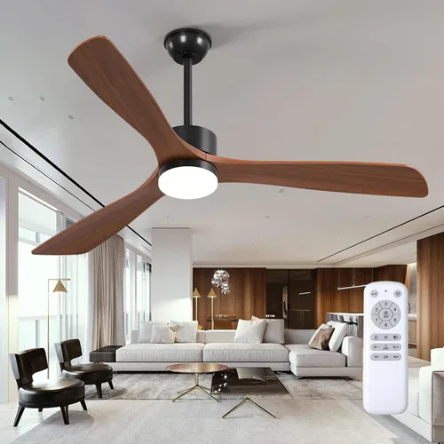 Vista 11 de addlon Ventiladores de techo de madera maciza de 42 pulgadas con luces