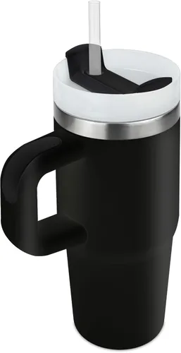 Vista 21 de Vaso de 14 oz con asa y pajita, vaso de 14 oz para niños con tapa y pajita, vasos de acero inoxidable para niños, para deportes al aire libre