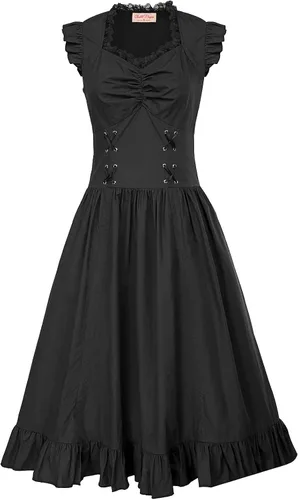 Vista 2 de Belle Poque Steampunk - Vestigo gótico victoriano convolantes y sin mangas