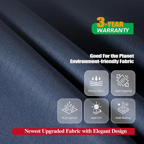 Vista 12 de F&J Outdoors Fundas para muebles de patio, impermeables, resistentes a los rayos UV, tela antidesgarros, cubierta para mesa de exterior, cubierta