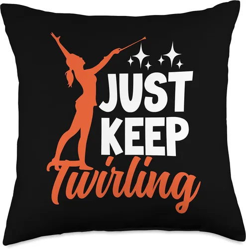 Vista 5 de Magicsd Designs Twirler Mother Marching Band Tees Just Keep Baton Majorette - Almohada de gimnasia (16.0 x 16.0 in), multicolor