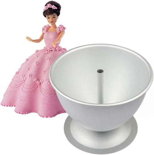 Vista 4 de Molde de aluminio para pastel de princesa de 8 pulgadas, acabado mate cepillado con bordes pulidos, utensilios para hornear de grado alimenticio