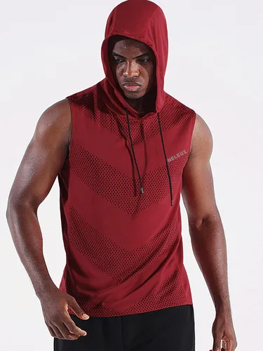Vista 5 de Neleus Camisetas sin mangas de entrenamiento para hombre, paquete de 3 camisetas sin mangas para correr con capucha