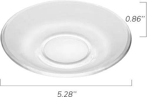Vista 2 de WHJY 6 platos de vidrio transparente, juego de platos de vidrio de 5 pulgadas, pequeños platos de postre platos de té a granel
