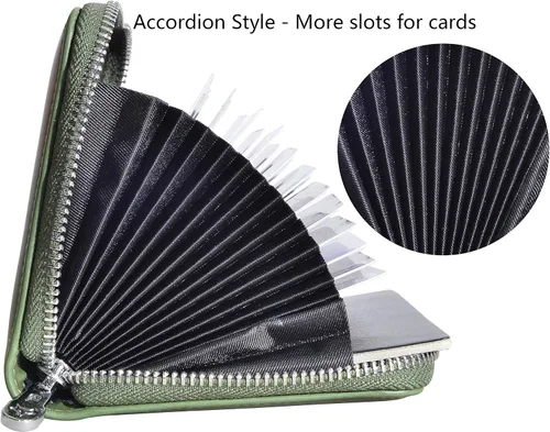 Vista 3 de Easyoulife Funda de cuero genuino para tarjetas de crédito RFID Travel Passport Wallet