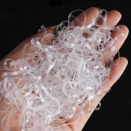 Vista 3 de Teenitor Bandas elásticas transparentes para el cabello, bandas elásticas transparentes para ligas para el cabello, 300 unidades transparente