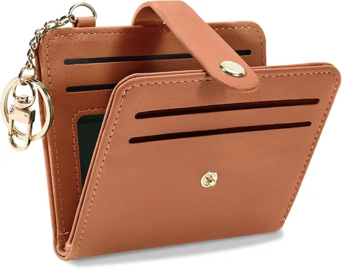 Vista 30 de Airkit Billeteras pequeñas para mujer, con bloqueo RFID, de cuero, con ventana de identificación, carteras para tarjetas para mujer, con monedero