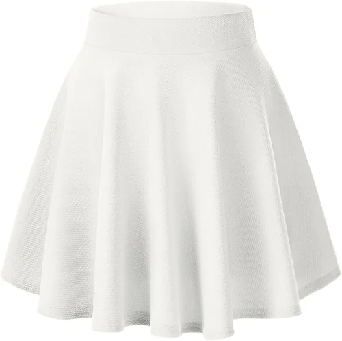 Vista 23 de Urban CoCo Falda básica versátil elástica de estilo patinadora, de corte acampanado, para mujer #13