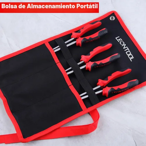 Vista 7 de Juego de 3 piezas de alicates de punta extra larga para agarre de manguera, 13" de longitud, alicates para bujías XL, alicates de punta pivotante