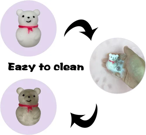 Vista 4 de Anditoy 100 piezas de juguetes esponjosos de Navidad Mochi Squishy de Navidad, juguetes esponjosos de Navidad para niños, niñas, niños pequeños