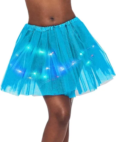 Vista 5 de REETAN Falda LED tutú con luces en capas, disfraz de tutú para mujeres y niñas