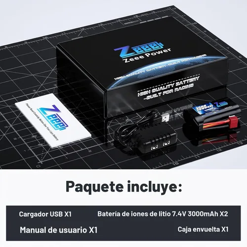 Vista 7 de Zeee 2S Li-ion Batería 3000mAh 7.4V T Conector con cargador de batería 7.4V