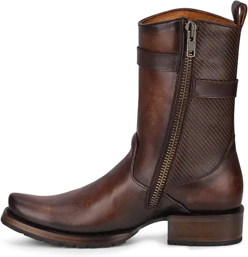 Vista 4 de Cuadra Botas altas para mujer en piel auténtica con cremallera, color marrón