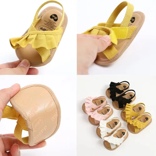 Vista 6 de RVROVIC Sandalias de primera calidad para bebés, niños y niñas, suela de goma antideslizante suave, zapatos de verano al aire libre para niños